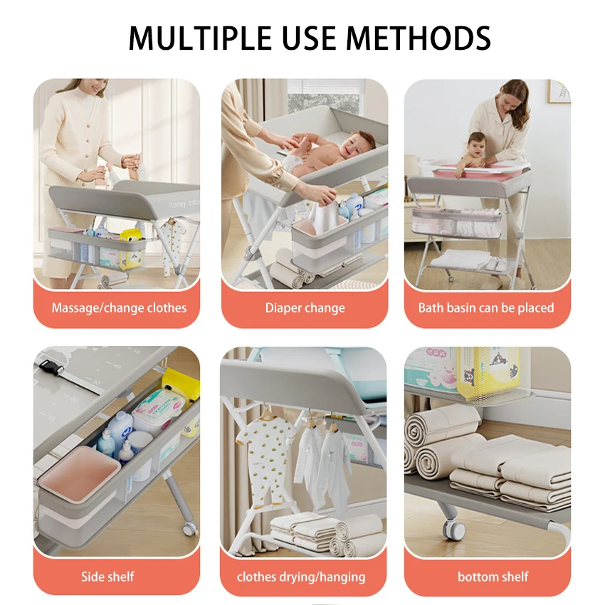 Diaper table Baby care table portable multifunctional foldable bath baby bed changing diaper touch table