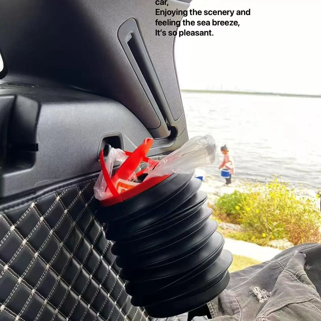 Multifunction Foldable Bucket Car Trash Can Outdoor Camping Waste Garbage Storage Box Black Container Portable Fishing Bucket