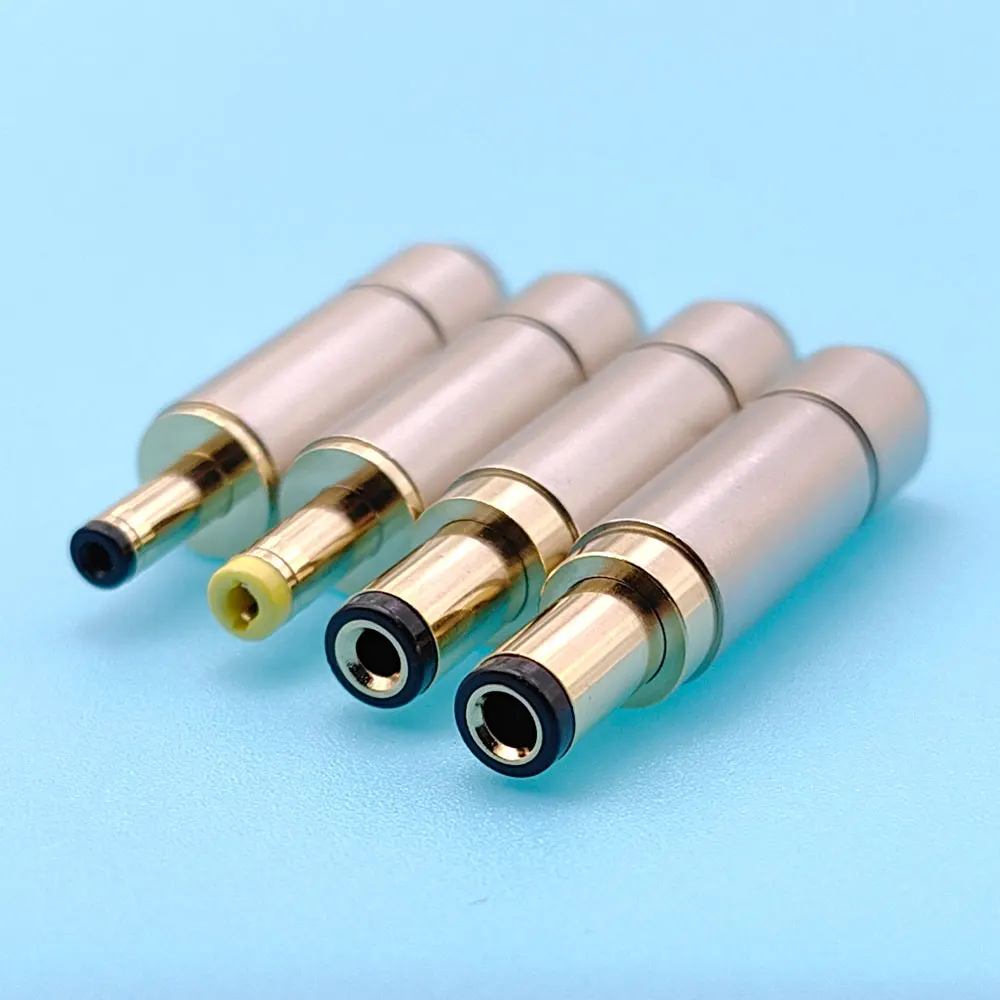 10Pcs Copper Housing Gold Plated 5.5 x 2.5 / 5.5 x 2.1 / 4.0x1.7 / 3.5 x 1.35 mm DC Power Jack Male Plug for Welding Line