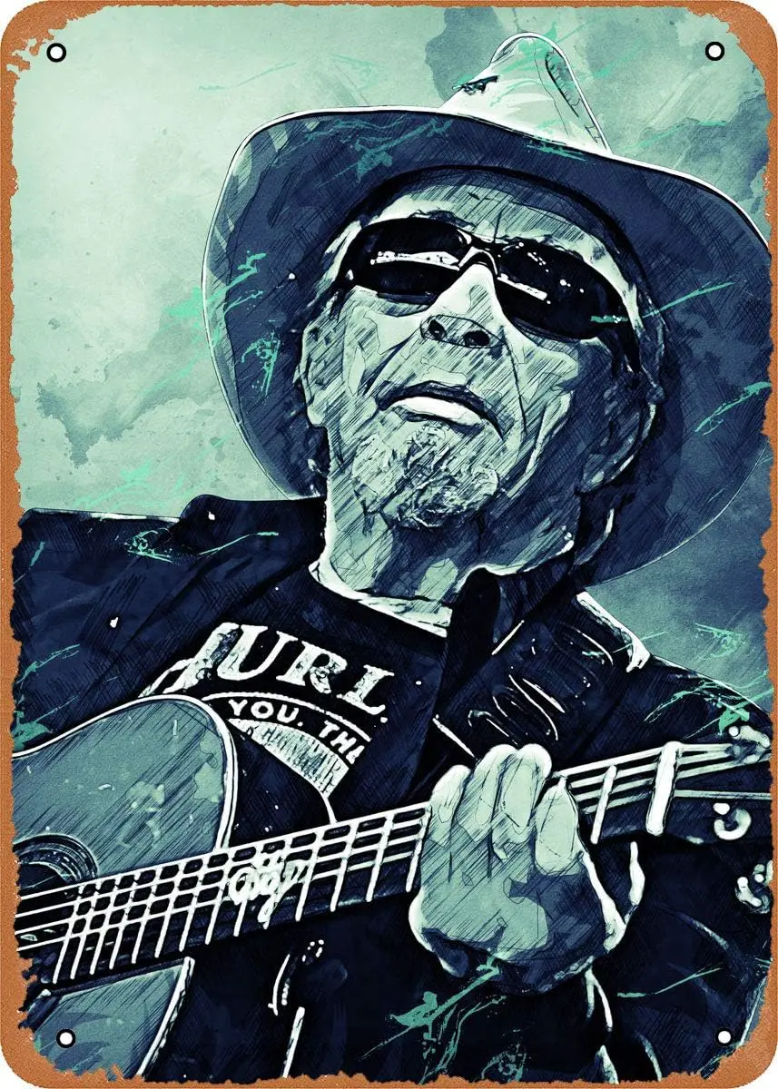 Music Merle Haggard II Plaque Poster Metal Tin Sign Retro Vintage 8x12 Inch Wall Decor