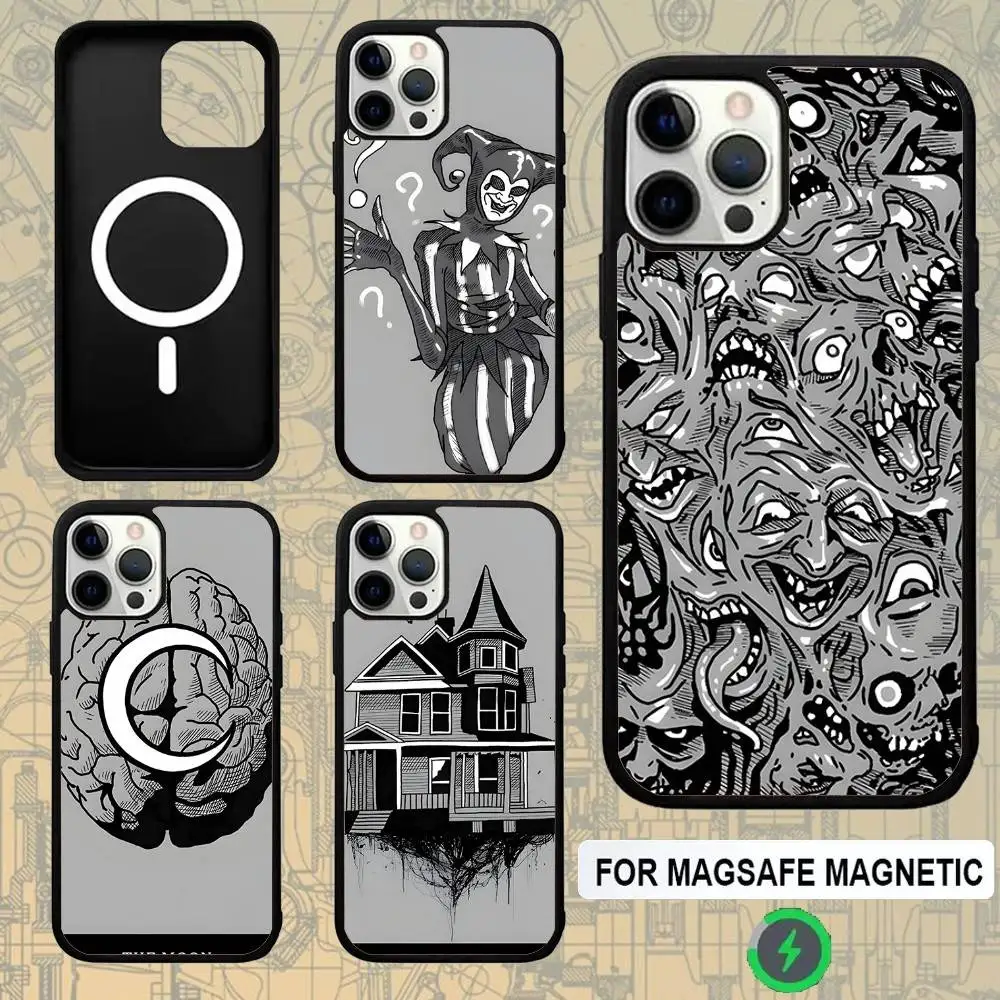 

Phasmophobia Tarot Card For Magsafe Wireless Charger Case For iPhone 15,16,17,13,14,11,12,Pro,Max,Plus,E,Air,Mini Protection