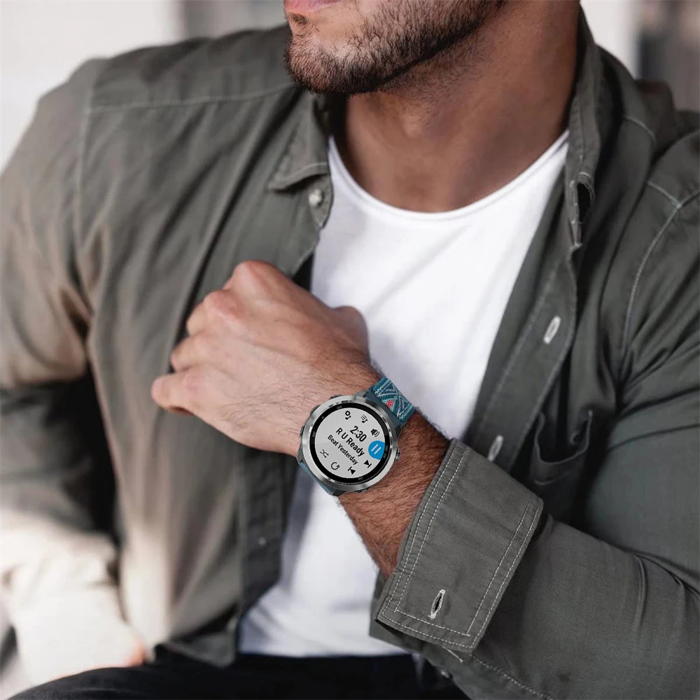 20 22Mm Mới Thun Nylon Ban Nhạc Cho Garmin Vivoactive 3 Nhạc 4 Venu Sq 2 Đồng Hồ Thể Thao Dây Đeo Vòng cho Tiền Thân 245 645 55 158