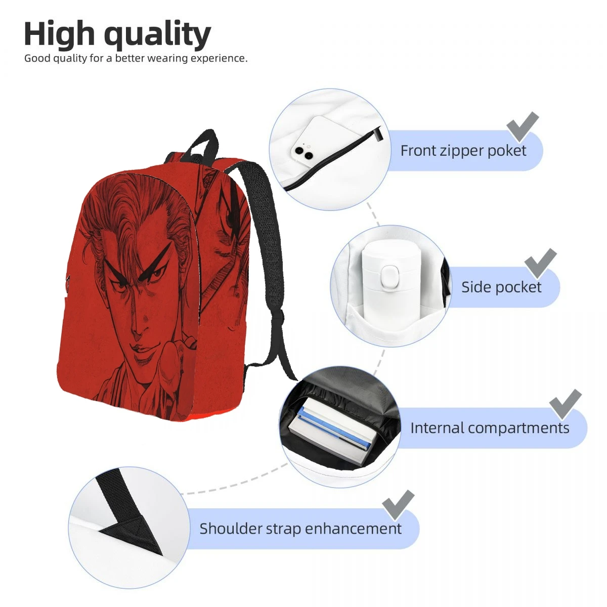 SLAM DUNK Backpack Casual Lightweight Laptop Backpack Men Women Travel Bag Outdoor Canvas Daypack