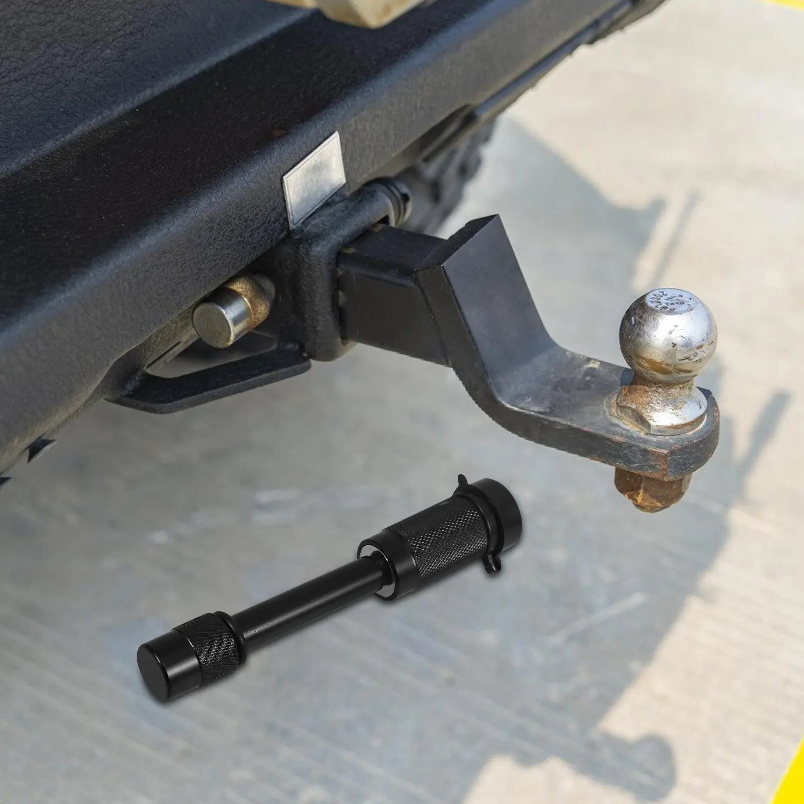 Straight Hitch Pin Lock Black High Grade Hardened Steel Dual Receiver Anti-Theft Trailer Lock Tow Ball Mount Towing Hitch