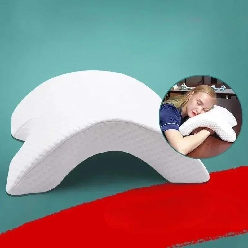 وسادة منحنية على شكل حرف U للنوم، وسادة يد من إسفنج ميموري، منتجات مجوفة، وسادة للرقبة، نوم جانبي للسفر، هدية عيد الميلاد #5