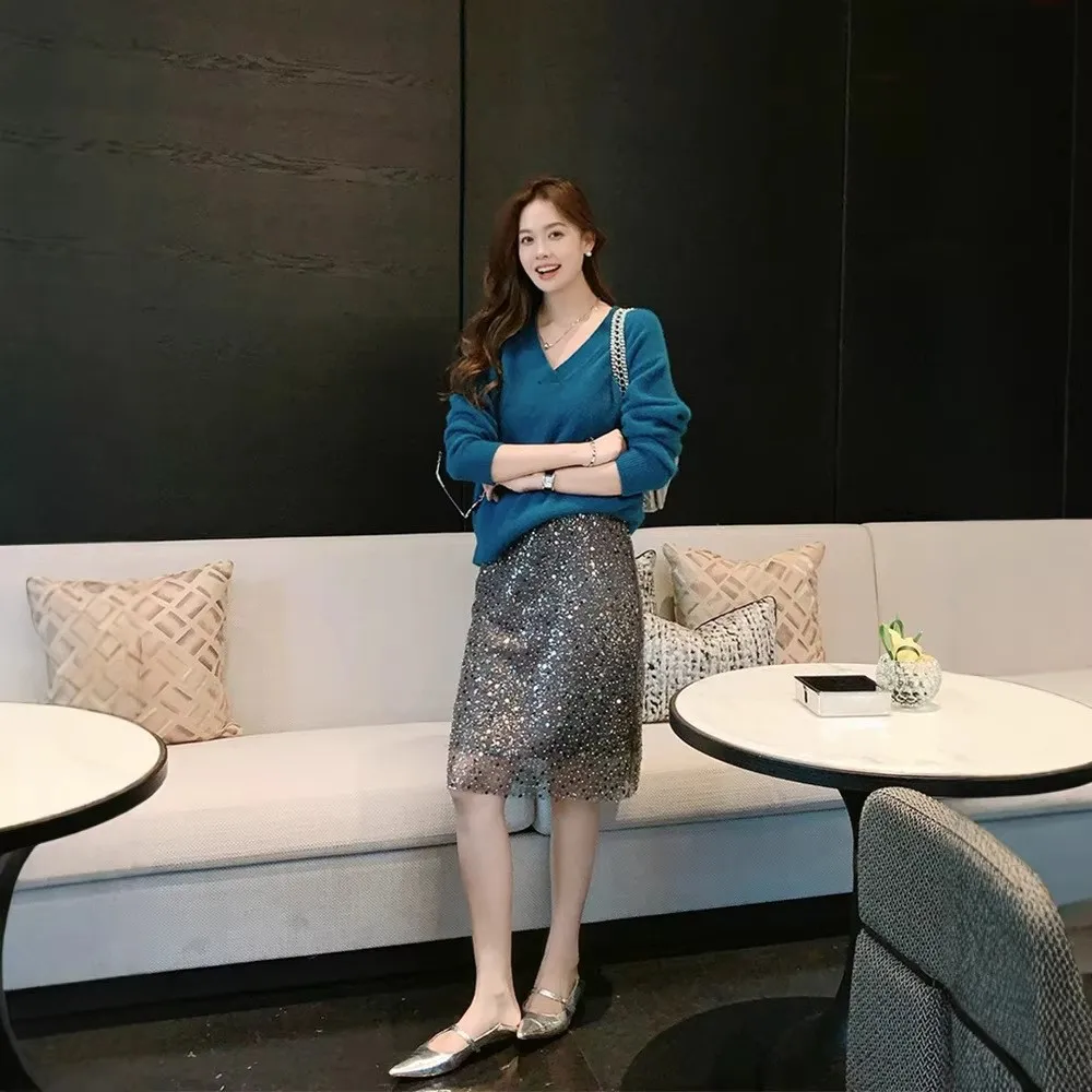 3D Skirt with 3D Effect Pattern Midi Graceful Elegant Beaded Slightly Stretchy a Line Skirts for Women Daily Party Spring Date