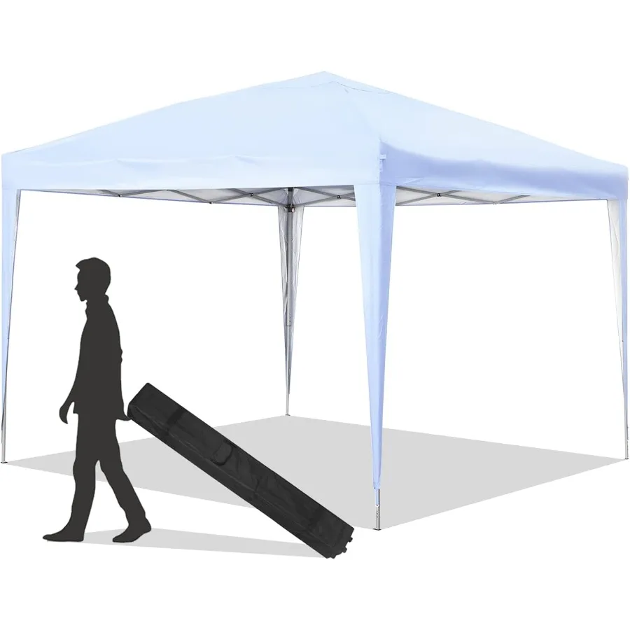 

Pop Up Canopy Tent 10x10FT Outdoor Portable Canopy Tent with Height Adjustable Design for Beach Camping and Events Instant Setu