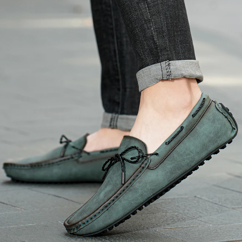 

Brand Men Loafers Handmade Leather Slip on Driving Casual Shoes Soft Sole Comfortable Breathablel Low Boat Shoes Men Big Size 49