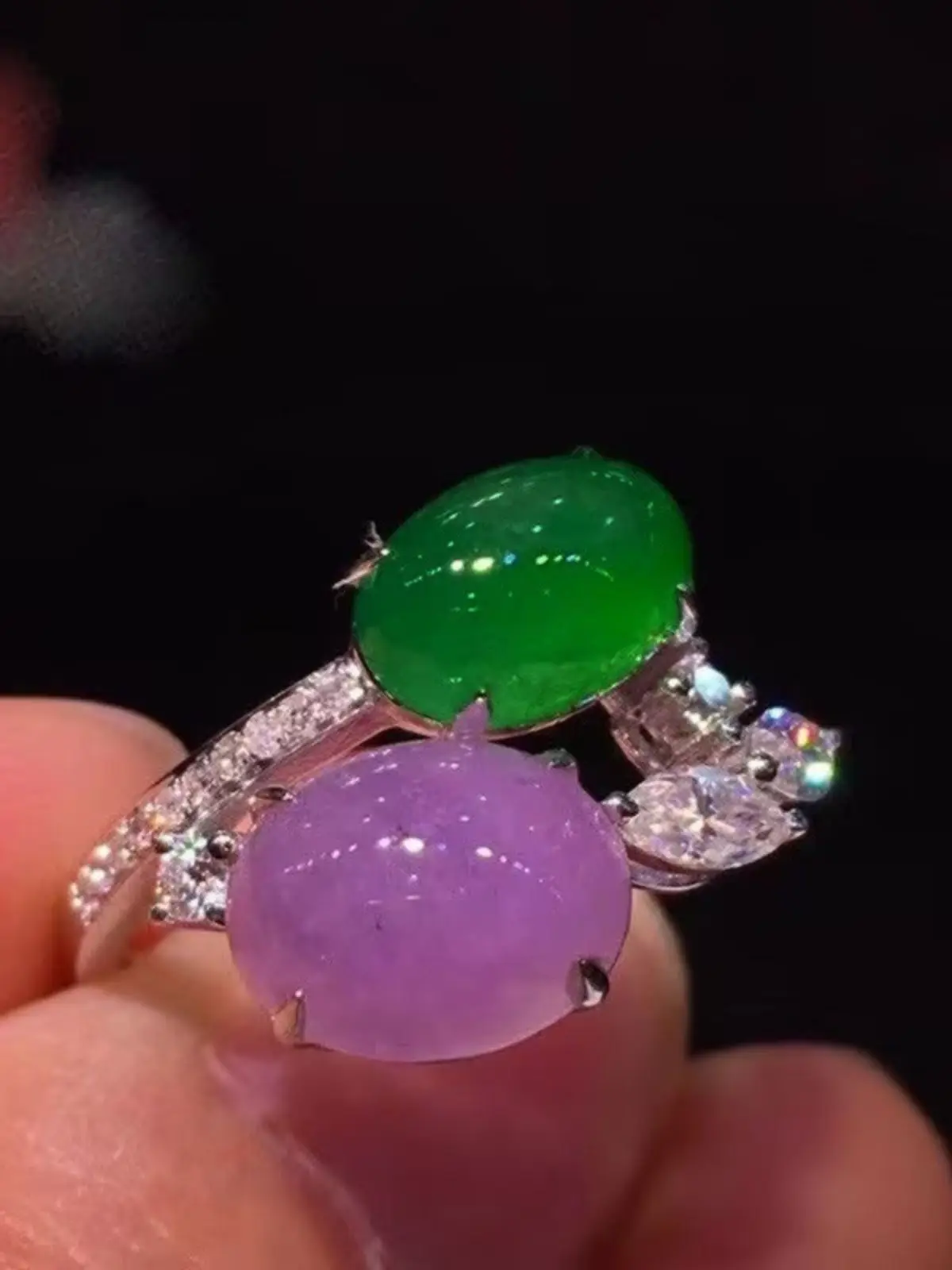 

New ice chalcedony double egg surface ring women's luxury fashion elegant ring sweet fashion