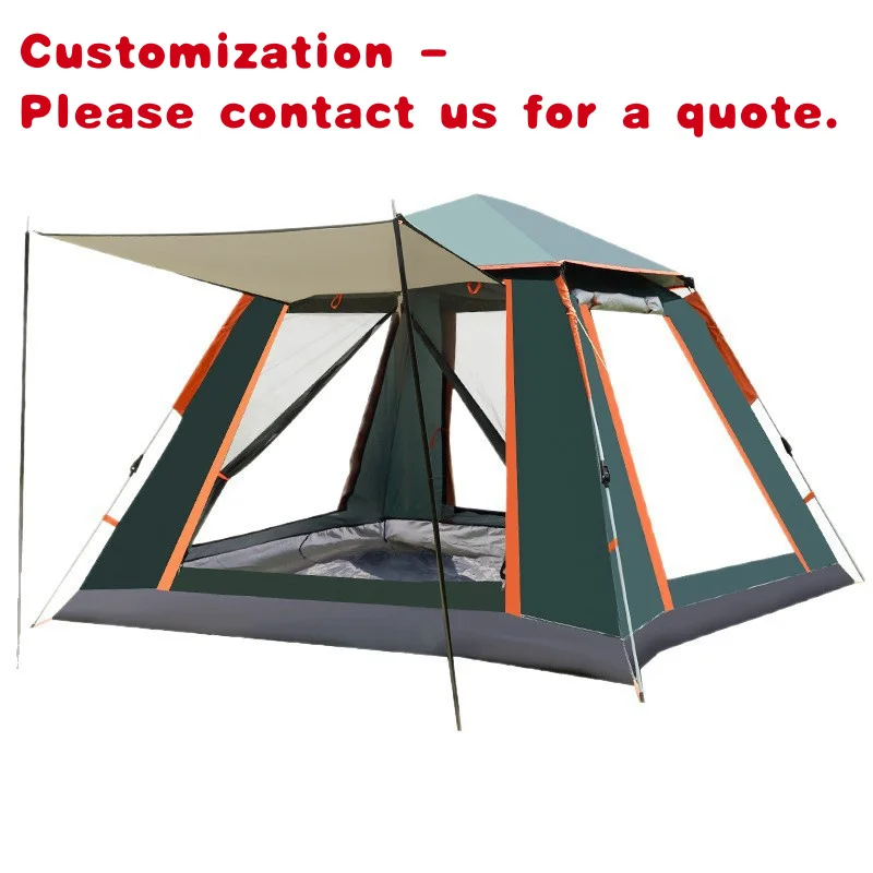 custom.High-quality Oxford Large-space Outdoor Camping Tent 3-4 Person Room 1 Living Room Luxurious Waterproof Quick Automatic O