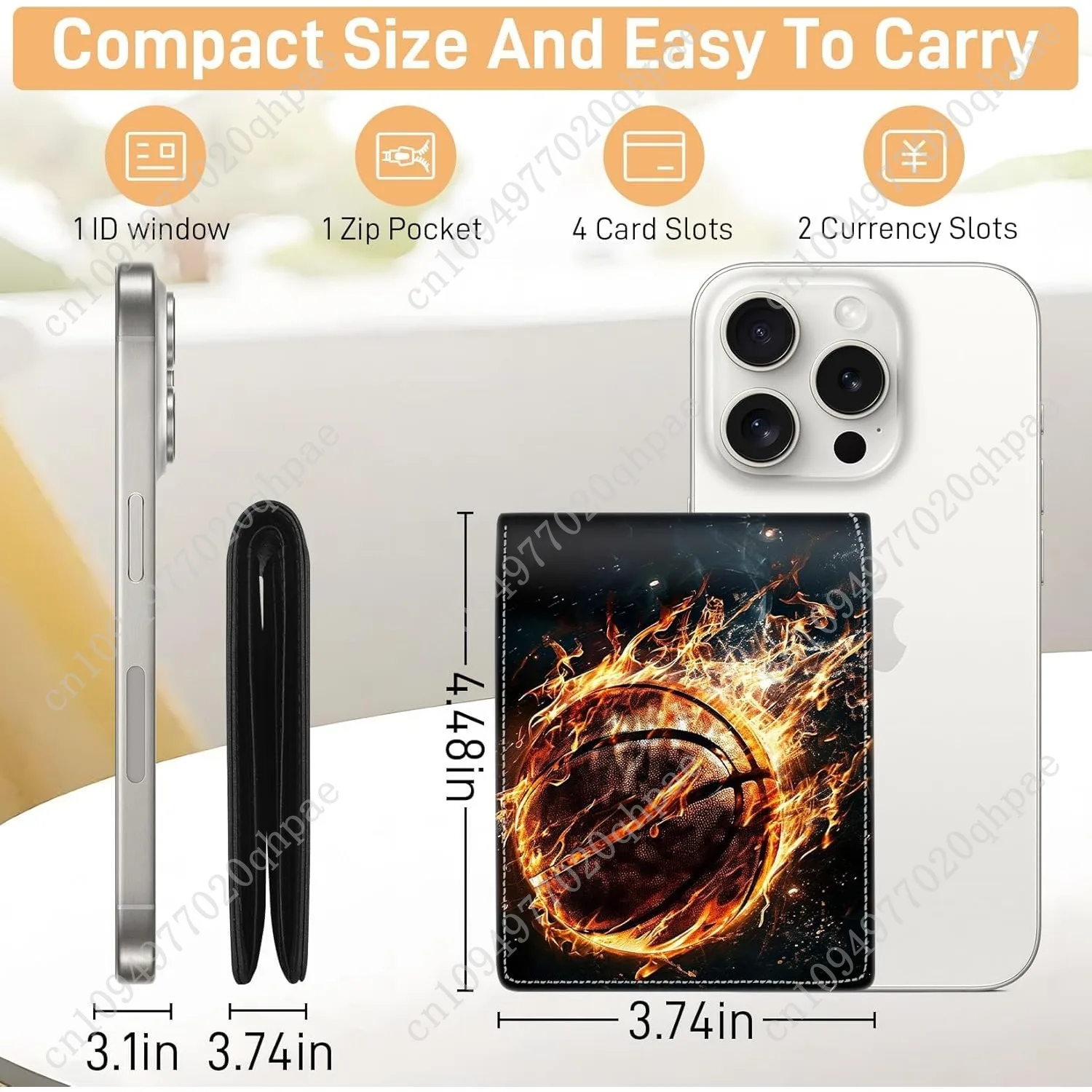 Teen Boys Wallet for Kids - Basketball Kids Wallet for Boys Leather Credit Id Card Cash Holder Rfid Blocking Zipper Cool Funny w