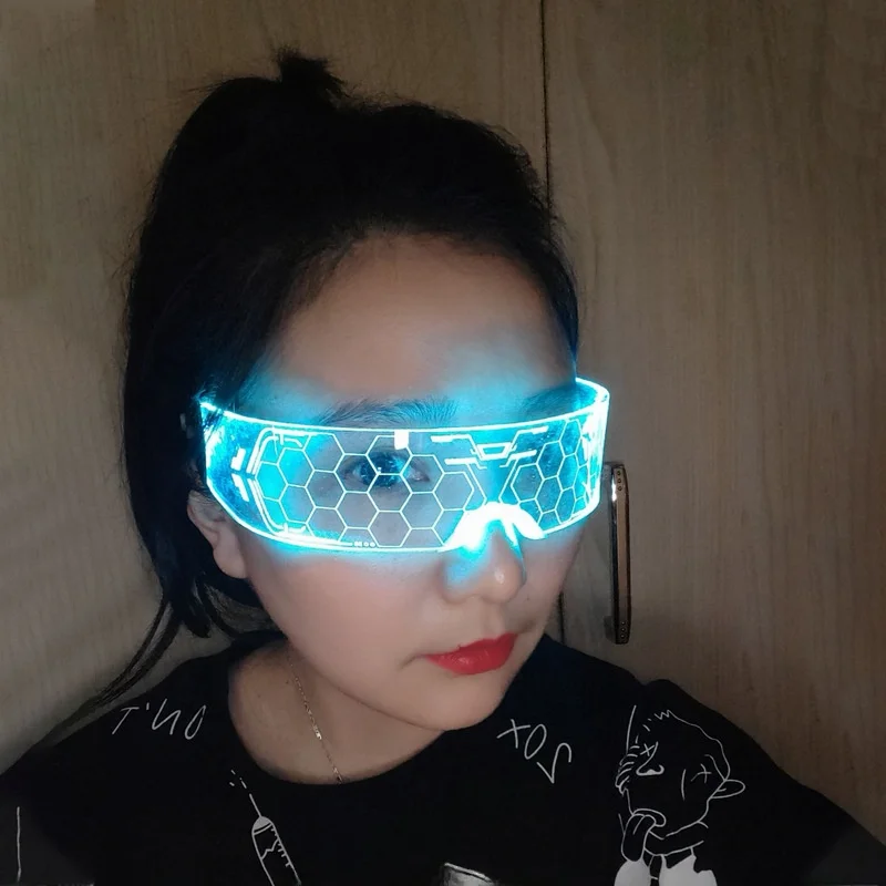 

LED Light Emitting Science Fiction Glasses Eye Protection for Par And Bar Dancing Cross-Border Creative Cultural G...