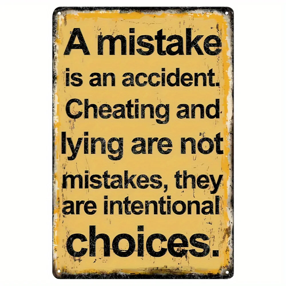 2D Flat, Funny Metal Wall Art Plaque - 