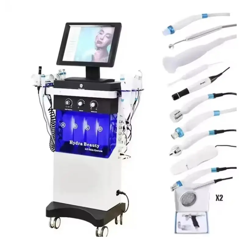 14-in-1 Diamond Peeling Hydro Gesichtsmaschine Wasserstrahl Aqua Gesichtsstaubsauger Hautpflege Reinigung Lifting Bubble Spa Neueste