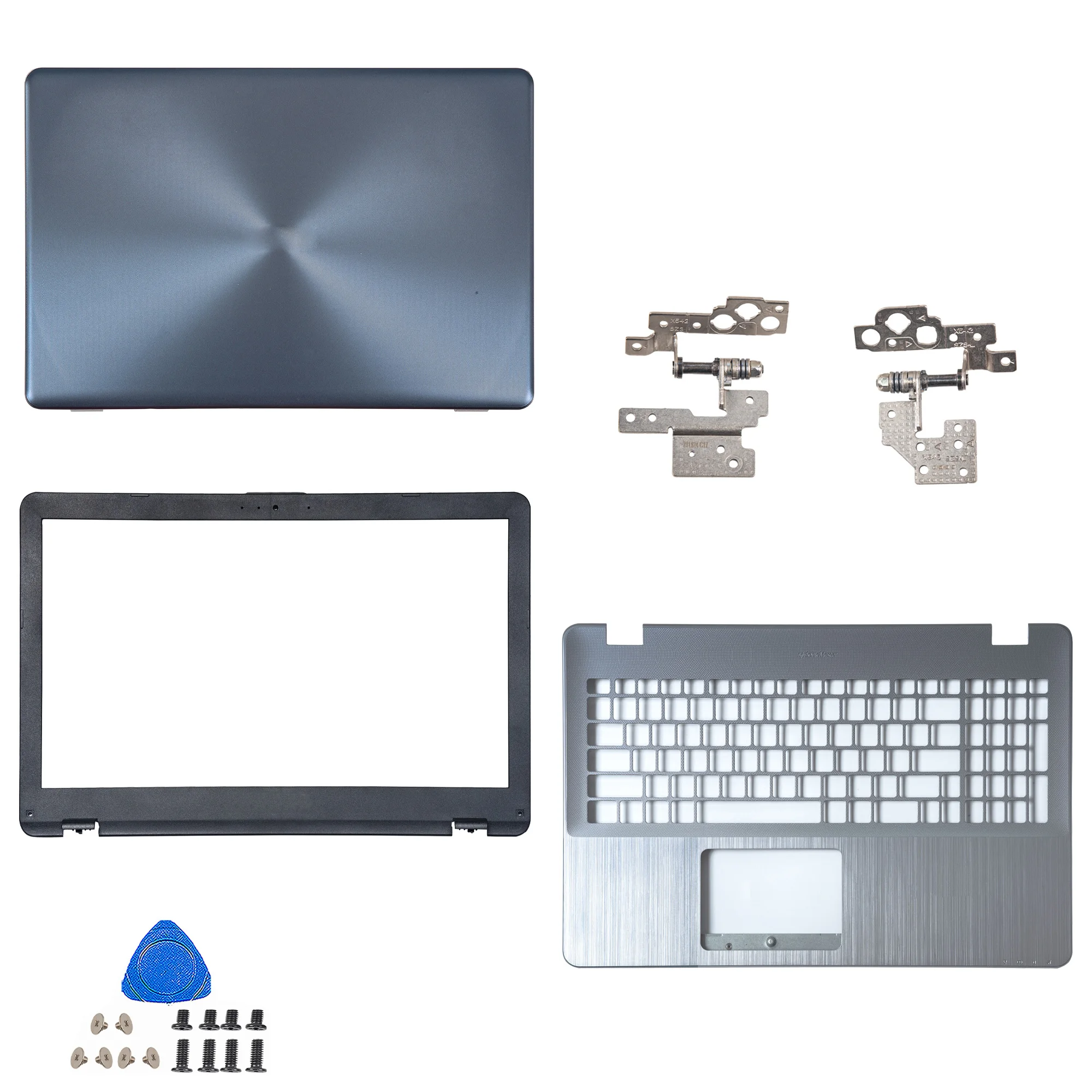 Imagem -01 - para Asus X542 X542u X542ur X542ba R542ua A580 F580 F580 Fl8000 Lcd Tampa Traseira Moldura Frontal Palmrest Teclado Novo Case para asus x542 x542u x542ur x542ba r542ua a580 f580 f580 fl8000 lcd tampa traseira moldura frontal palmrest teclado novo case 01