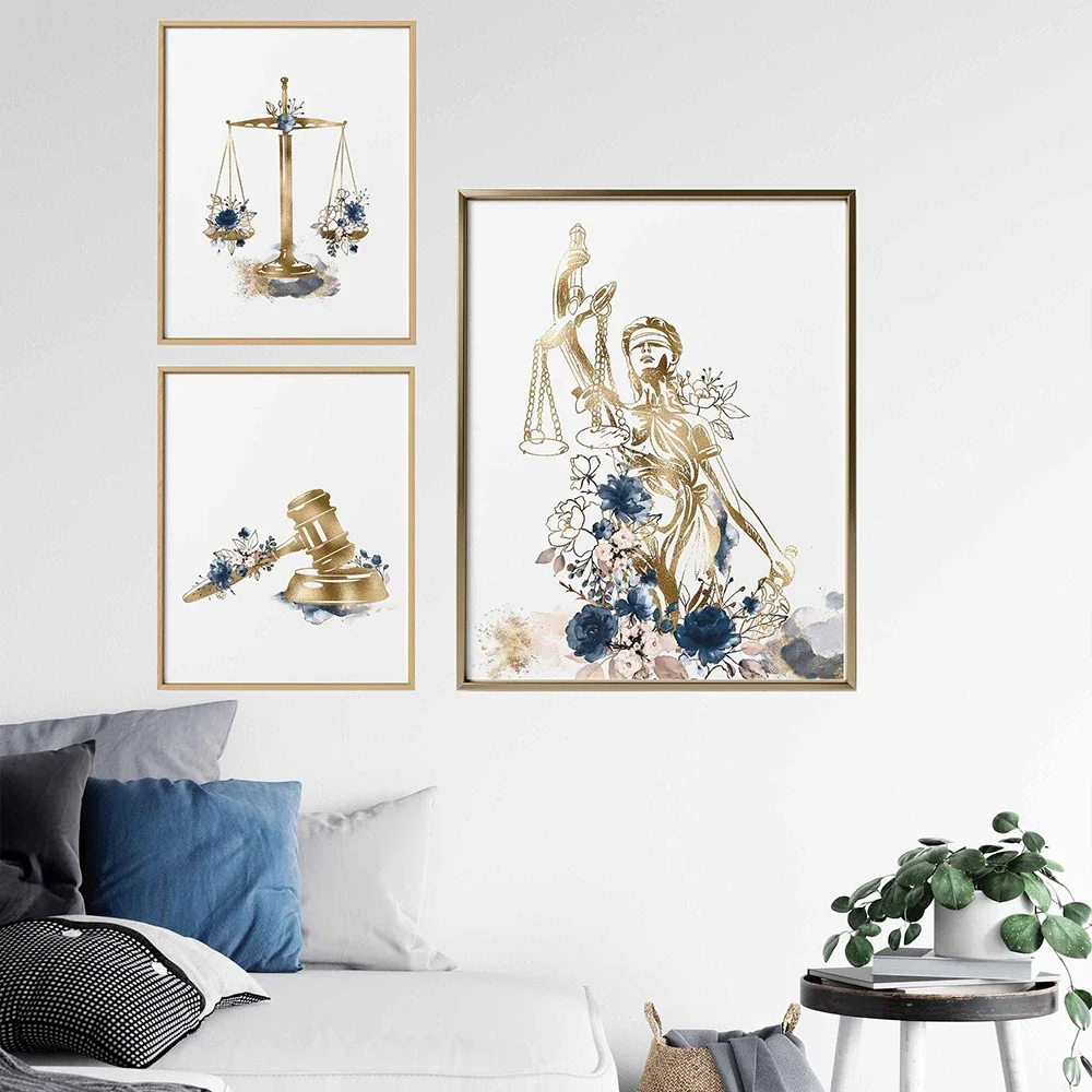 Scandinavian Minimalist Wall Art Lawyer Lady Justice Law Hd Canvas Painting Poster Prints Home Bedroom Living Room Decoration