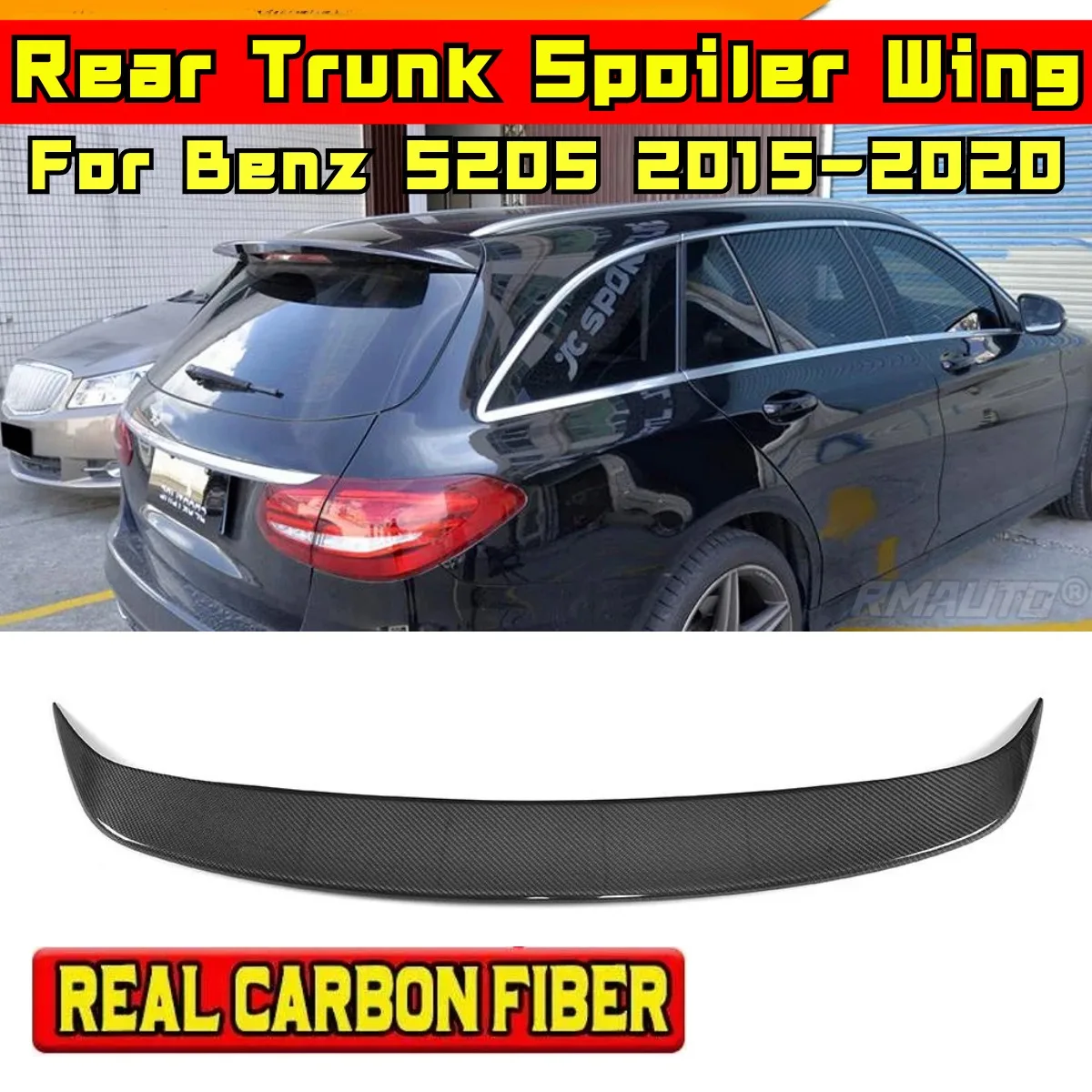 

For Mercedes-Benz C Class S205 Wagon Hatchblack 4 Door 2015-2020 Rear Spoiler Body Kit Car Rear Roof Spoiler Car Accessories