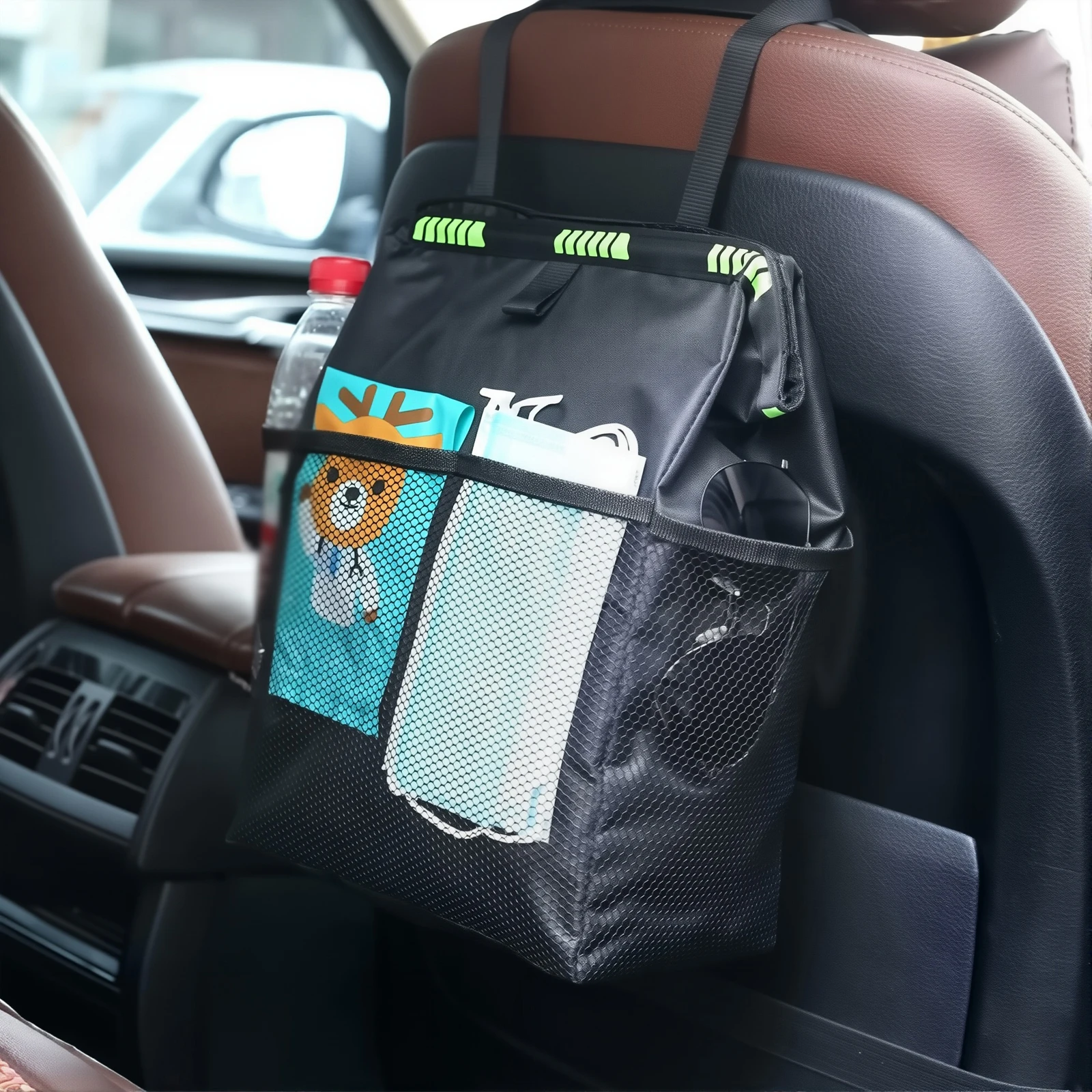 Portable Car Bin Storage Rubbish Dustbin Travel Trash Can Waste Basket Bag Litter Container Pop-up Leak Proof Bin Accessories