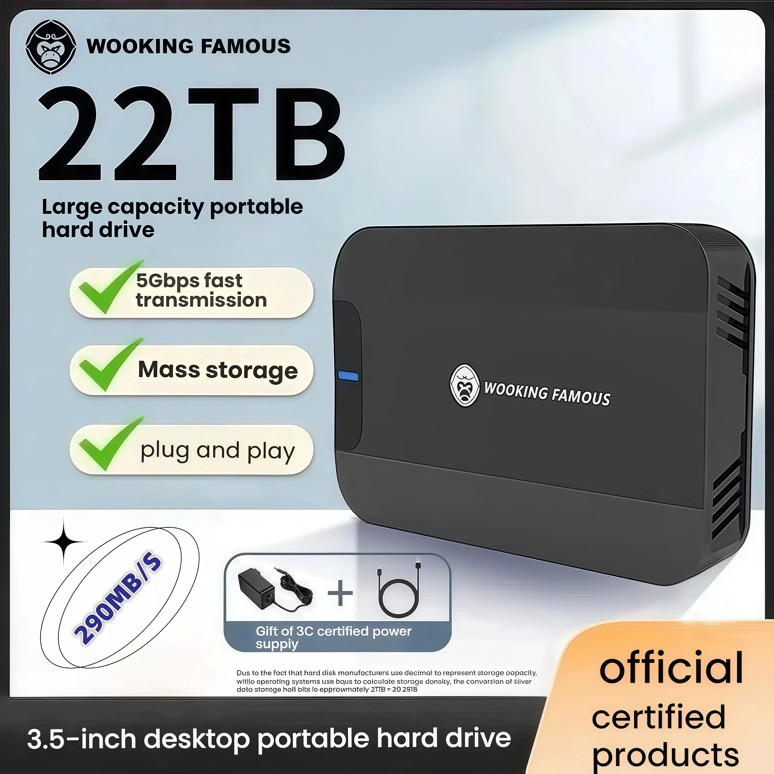 

Внешний жесткий диск USB 3.0 Type-C емкостью 16 ТБ, 20 ТБ, большой емкости, металлический корпус, настольный жесткий диск для ПК, ноутбука, Android, ТВ, телефона, планшета Da