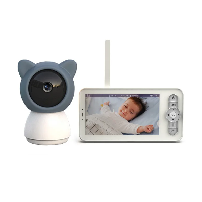CloudEge App 5inch IP65 Night Vision Built-In Siren Pan-Tilt Lullaby Play Two-way Audio Smart Baby