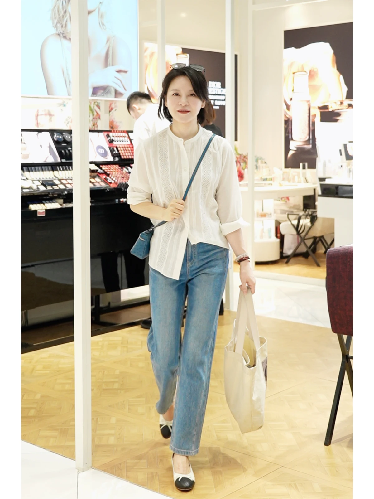 

Ele Long Sve irt Baroque Love Letter Bamboo Fiber Cotton Collar Hollow out Lace Trim Sweet Sle Spring Collection