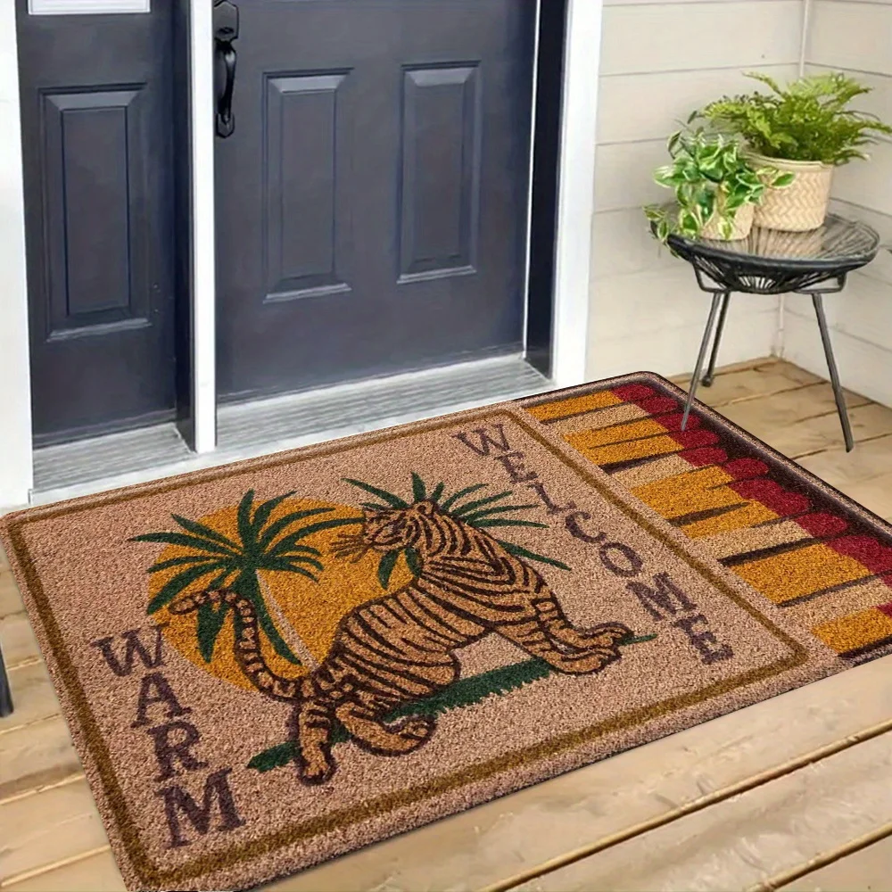 VIKAMA Powerful Tiger Rug Warm Doormat Floor Mat Welcome Mat Outdoor Carpet Rug For Bedroom Carpet For Live Room Home Dec