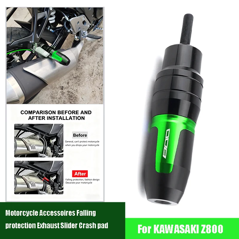 

Motorcycle Accessories CNC Frame Crash Pads Exhaust Sliders Crash Protector Fit For Kawasaki Z800 Z800E Z 800 With logo Z800
