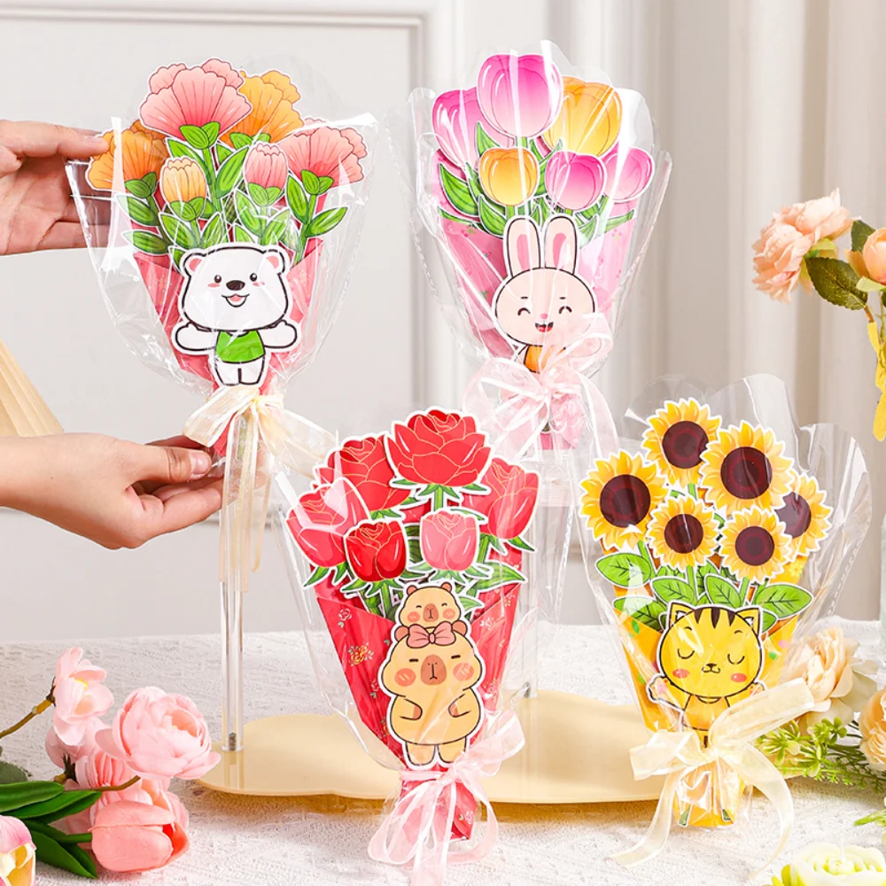 Набор-для-творчества-3d-открытка-букет-из-бумаги-с-лентой-для-детей-и-взрослых-подарок-на-День-учителя-День-матери-День-рождения