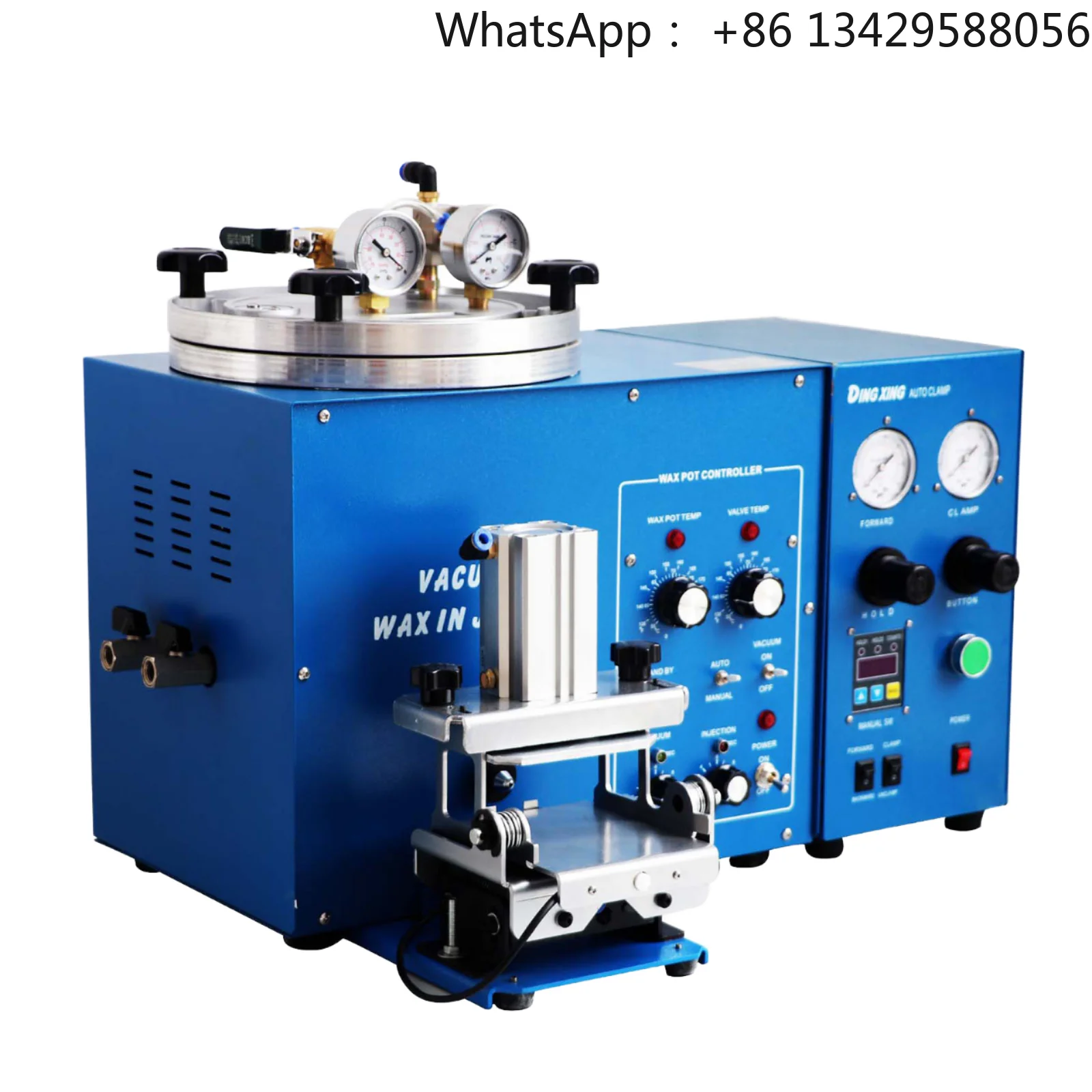 Jewelry Vacuum Wax Injector Machine with Controller & Automatic Clamping Fixture 3KG Wax Capacity Precision Pressure Injection