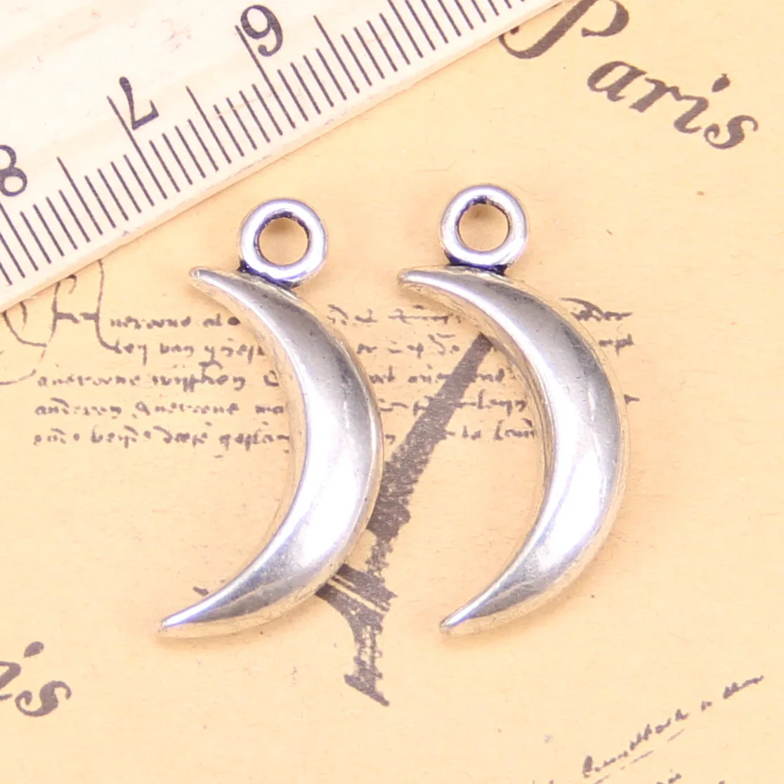 25pcs Jewelry Charms moon 31x14mm Antique Silver Plated Pendants Making DIY Handmade Tibetan Silver Jewelry