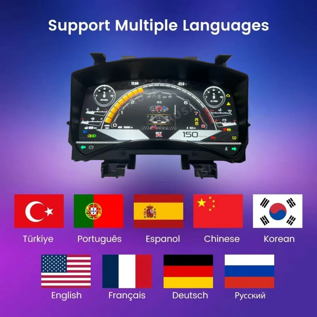 Digital Cluster Odometer Screen For Nissan GTR 2008 2009 2010 2011 -2015 Virtual Cockpit Speed Meter Car Dashboard Instrument