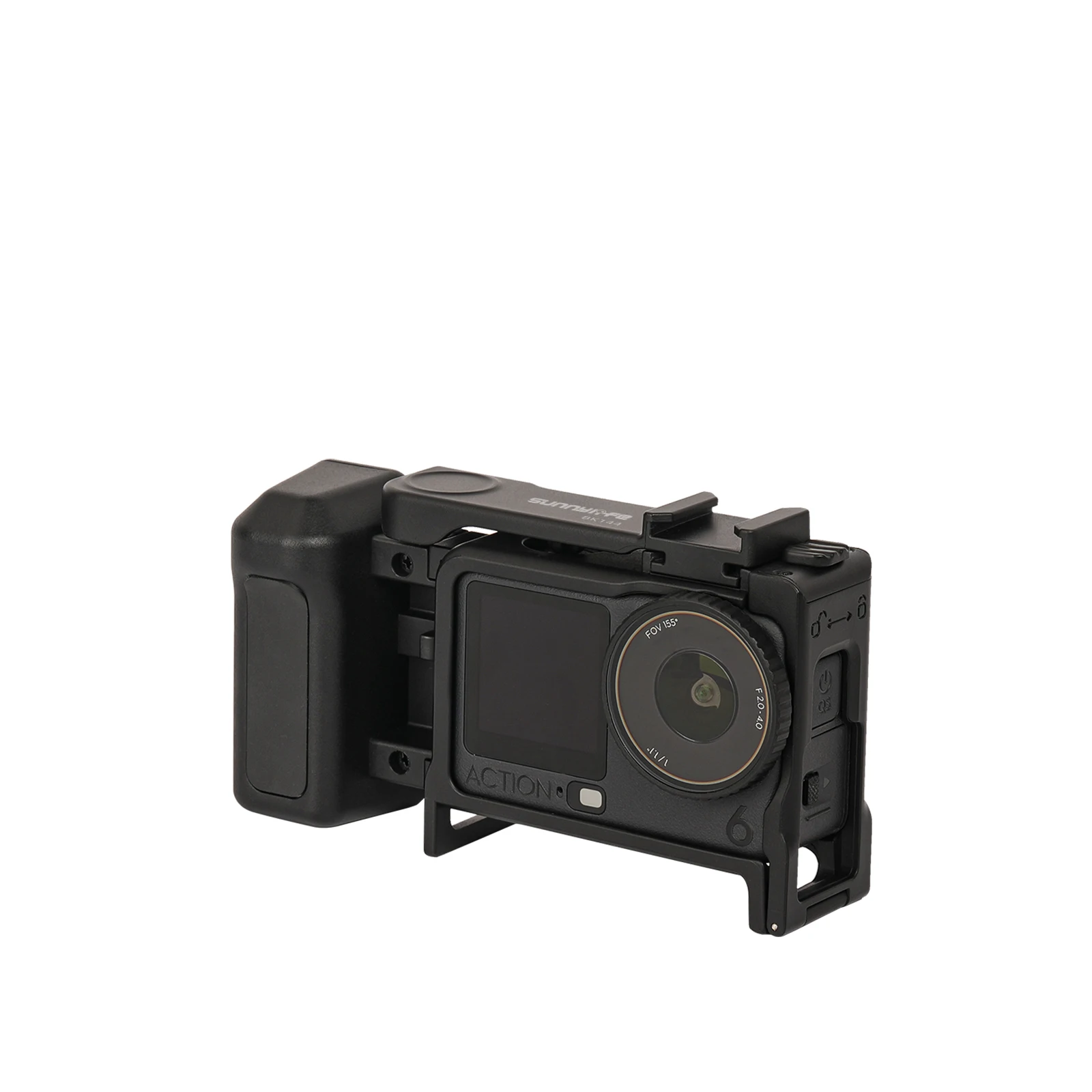 

For DJI Action 6 2-in-1 Detachable Street Photography Handle Kit Protective Frame