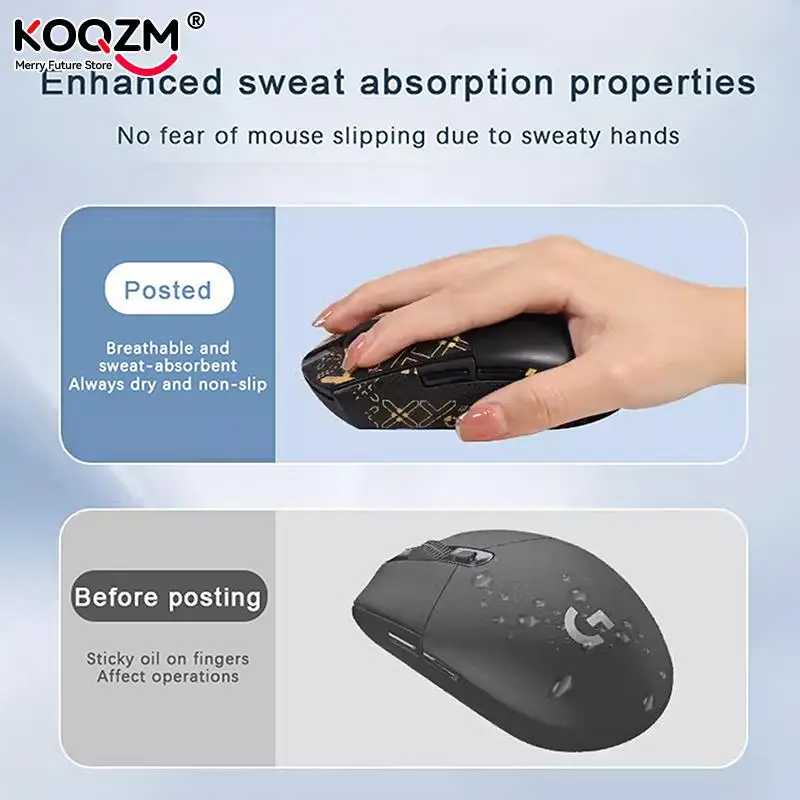 Mouse Grip Tape Skate Handmade Sticker Non Slip Suck Sweat ForLogitech G304 G102 GPRO Mouse Sticker Self Adhesive Anti-Slip