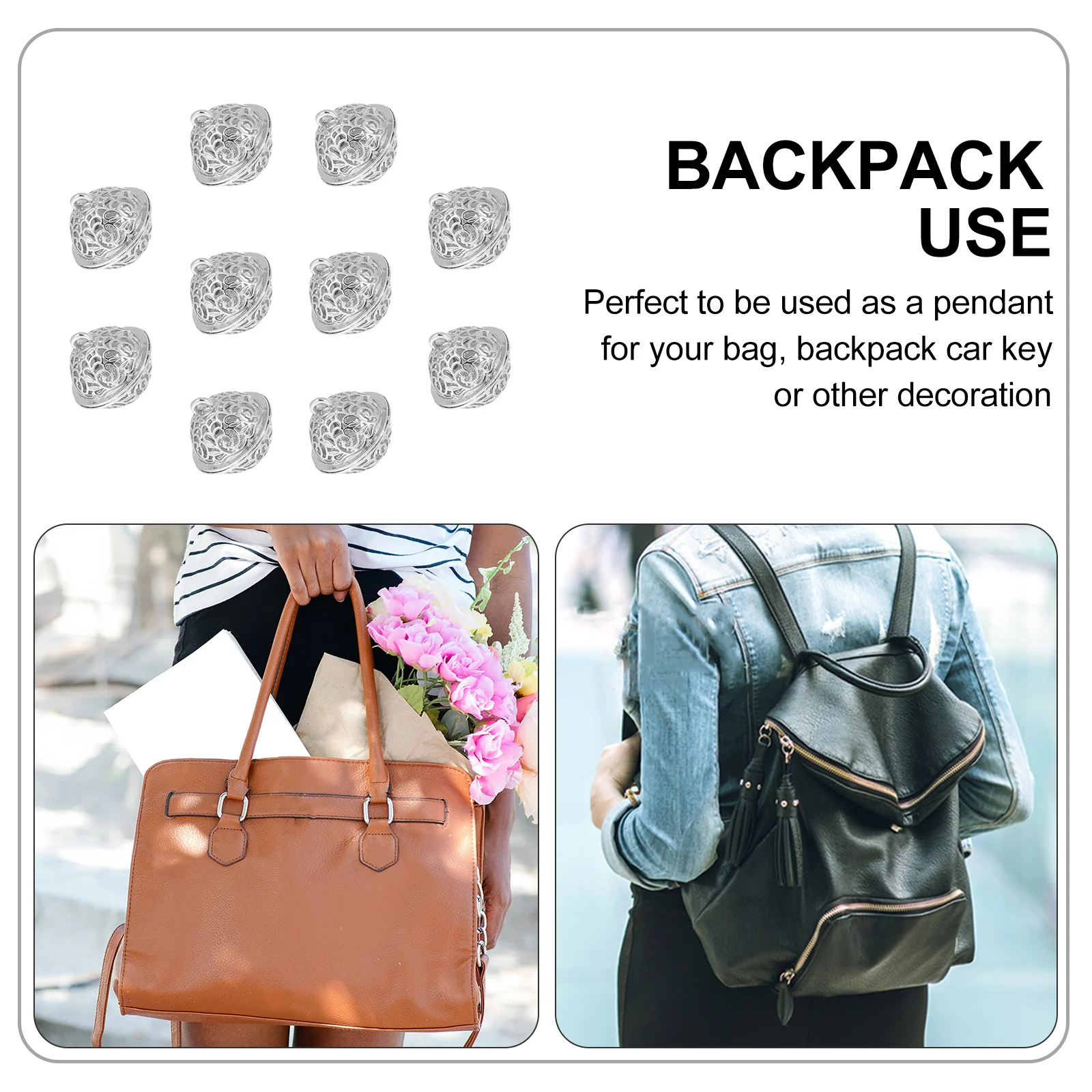 

10pcs Electroplated Bells Tin Alloy Christmas Key Chain Pendant Decoration Key Ring Pendant Bag Hanging Gift Accessory