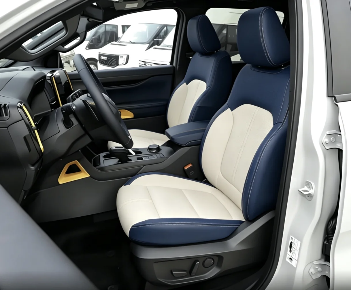 Für Ford Ranger 2023~2025 Maßgefertigte Autositzbezüge Luxuriöses Nappaleder 100% Passgenau Innenausstattung 360 ° Vollständige Abdeckung – Detail 5