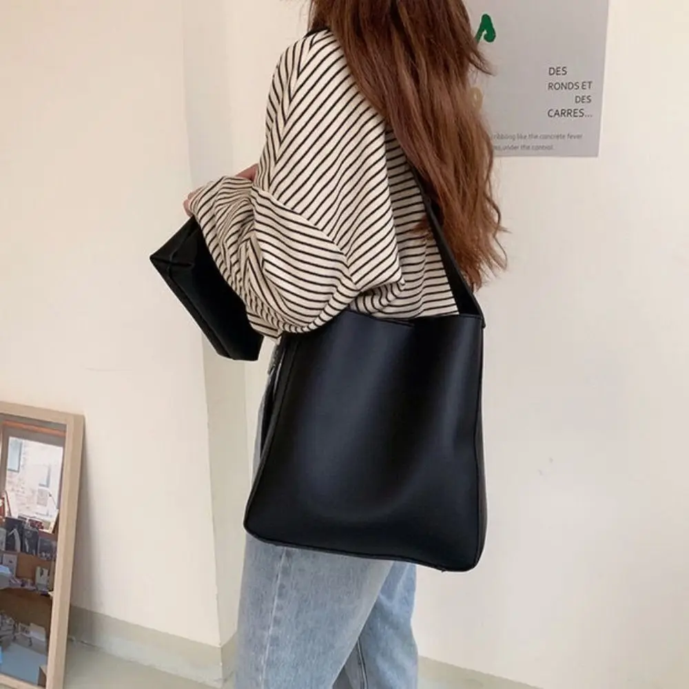 سعة كبيرة حقائب ساع الفرنسية بلون شنقا الحقيبة بو الجلود مركب أكياس الرجعية سستة الملمس أكياس تحت الإبط #2