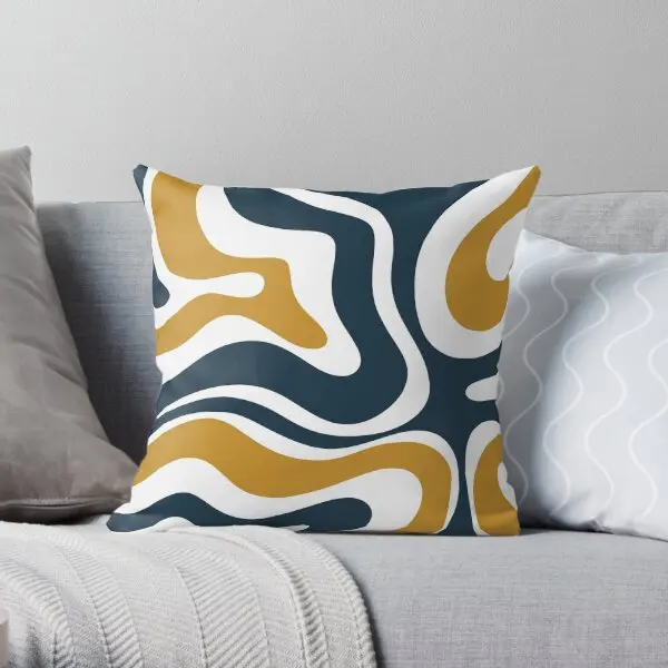 Modern Retro Liquid Swirl Abstract Patte  Printing Throw Pillow Cover Case Anime Home Wedding Decor Pillows not include One Side