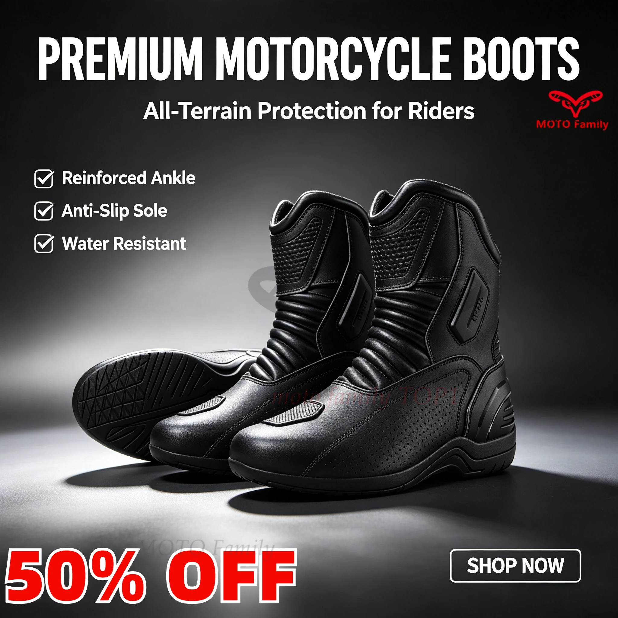 Motorcycle Boots Waterproof Riding - أحذية دراجات نارية غير قابلة للانزلاق،