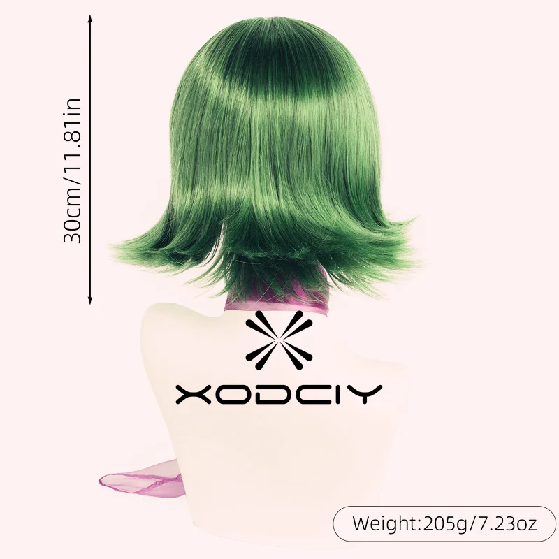 Inside Out Disgust Cosplay Wig Green wig Disgust Cosplay Costume for Women Girl Halloween Christmas School Party Cosplay Wigs