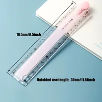 Multifunctional Foldable Ruler 4 Colors Optional Clear Scale Portable Design for School Home Office Geometric Drawing Measuring 3
