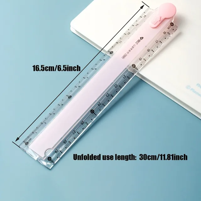 Multifunctional Foldable Ruler 4 Colors Optional Clear Scale Portable Design for School Home Office Geometric Drawing Measuring 3