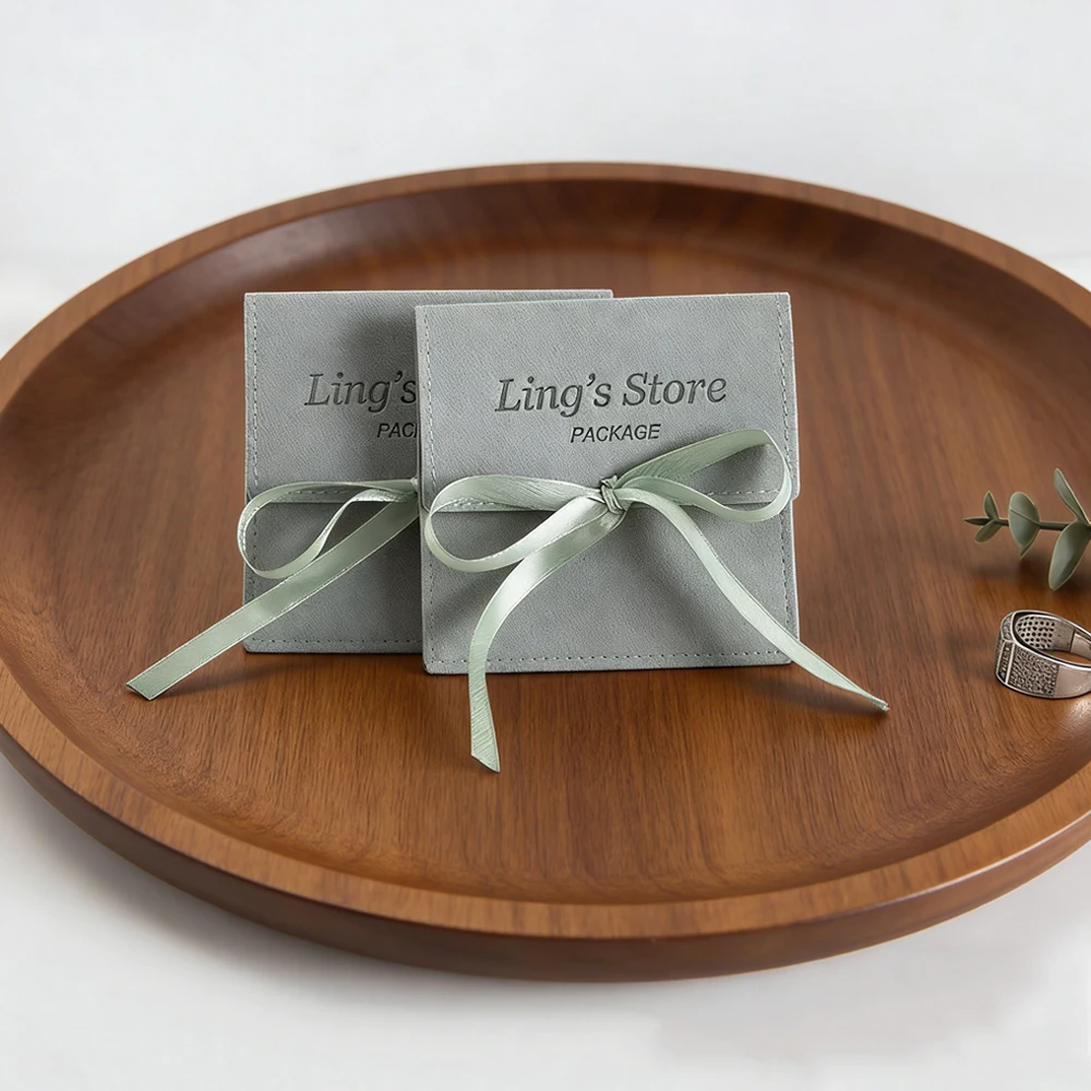 

50 шт. оптом: подарочные мешочки из микрофибры с бантом и лентой, с индивидуальным логотипом, для украшений, свадебных сувениров, подарков маме, упаковки конфет и масел