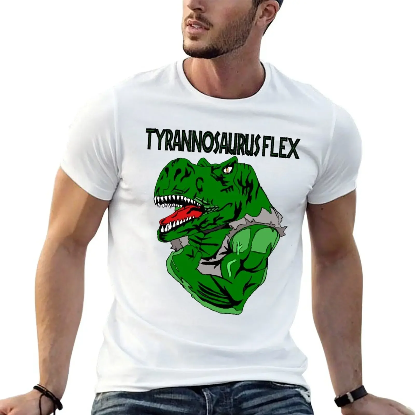 

Tyrannosaurus Flex shirt, unique gym shirts for fitness T-Shirt Short sleeve tee boys whites black t shirts for men