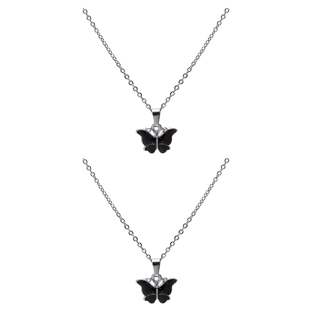 Color Changing Necklaces 2 Pack Thermochromic Temperature Sensing Pendant Elegant Alloy Jewelry Gift