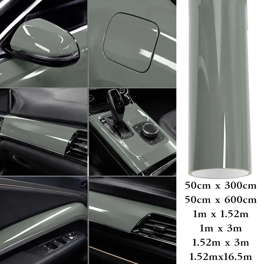 Auto-Vinylfolie Glänzend Nardo Grau Auto-Farbmodifikation Wrap-Aufkleber Auto-Karosserie DIY-Dekoration Fahrzeug-Karosserie-Schutzfolie Tuning