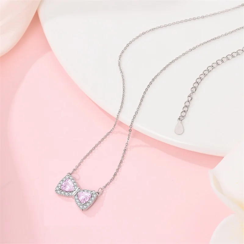 925 Sterling Silver Lucky Four Leaf Clover Spark Starry Sky Necklace High End Original Design DIY Jewelry Gift  Make Women
