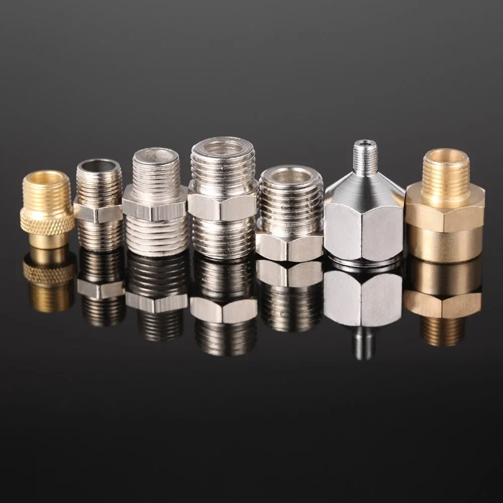 Professional 7pcs Airbrush Adaptor Kit Fitting Connector Set For Compressor & Airbrush Hose Convert Plug