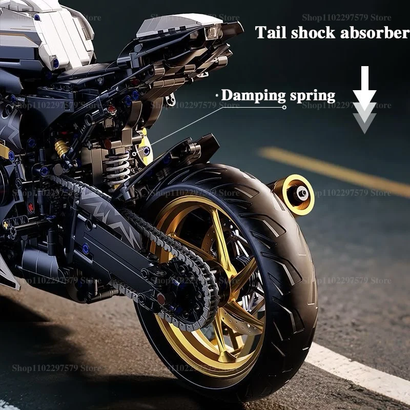 2000 قطعة + 1:5 MOC التقنية البلاتين نموذج دراجة نارية اللبنات سباق الدراجات النارية عرض مجموعة للطفل الكبار هدايا عيد الميلاد