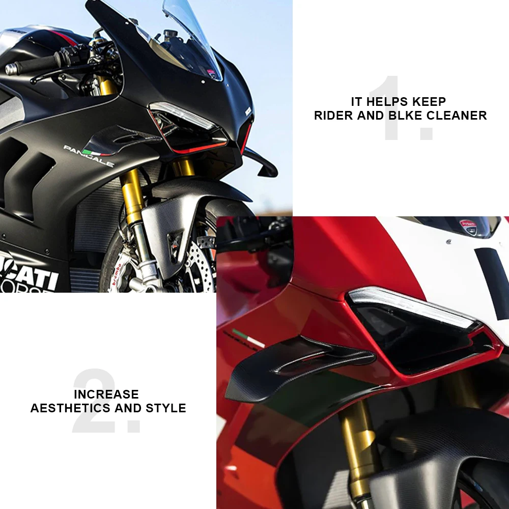 For Ducati Panigale V4 V4S 2022 2023 Motorcycle Wings, Ailerons, Fixed Wing Fairings, Winglet Components, Dynamic Wings