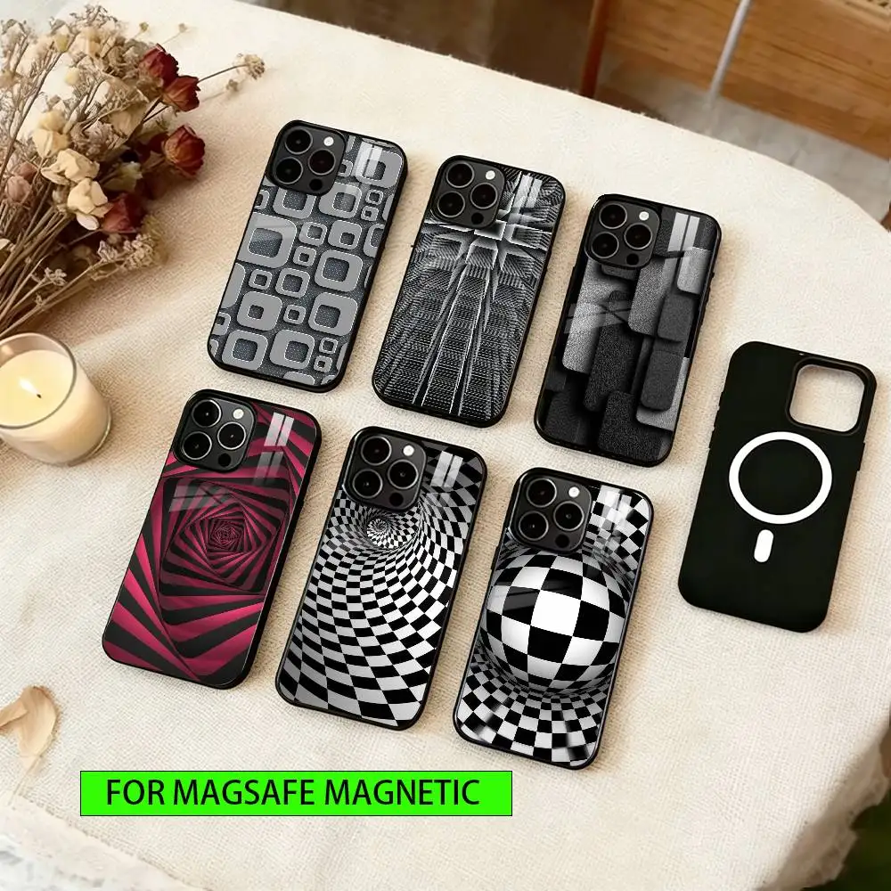 

Minimalist Geometric Patterns Phone Case For iPhone17,16,15,14,13,12,11 Plus,Pro Magnetic with Magsafe Wireless Charging